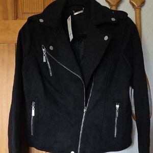 JUOJUO Black Ultrsued Hip Jacket